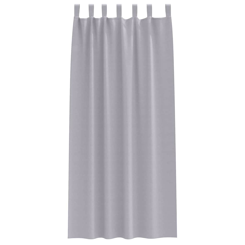 Blackout Curtains with Rings 2 pcs Metal Grey 225 x 140 cm