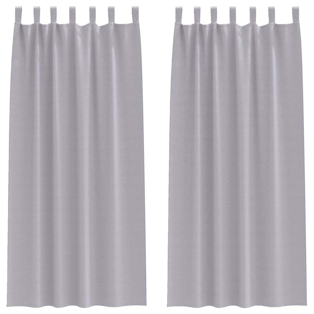 Blackout Curtains with Rings 2 pcs Metal Grey 245 x 140 cm