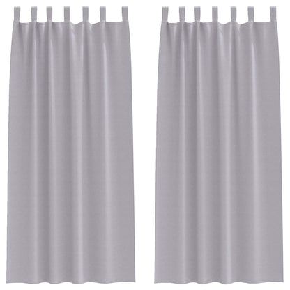 Blackout Curtains with Rings 2 pcs Metal Grey 260 x 140 cm