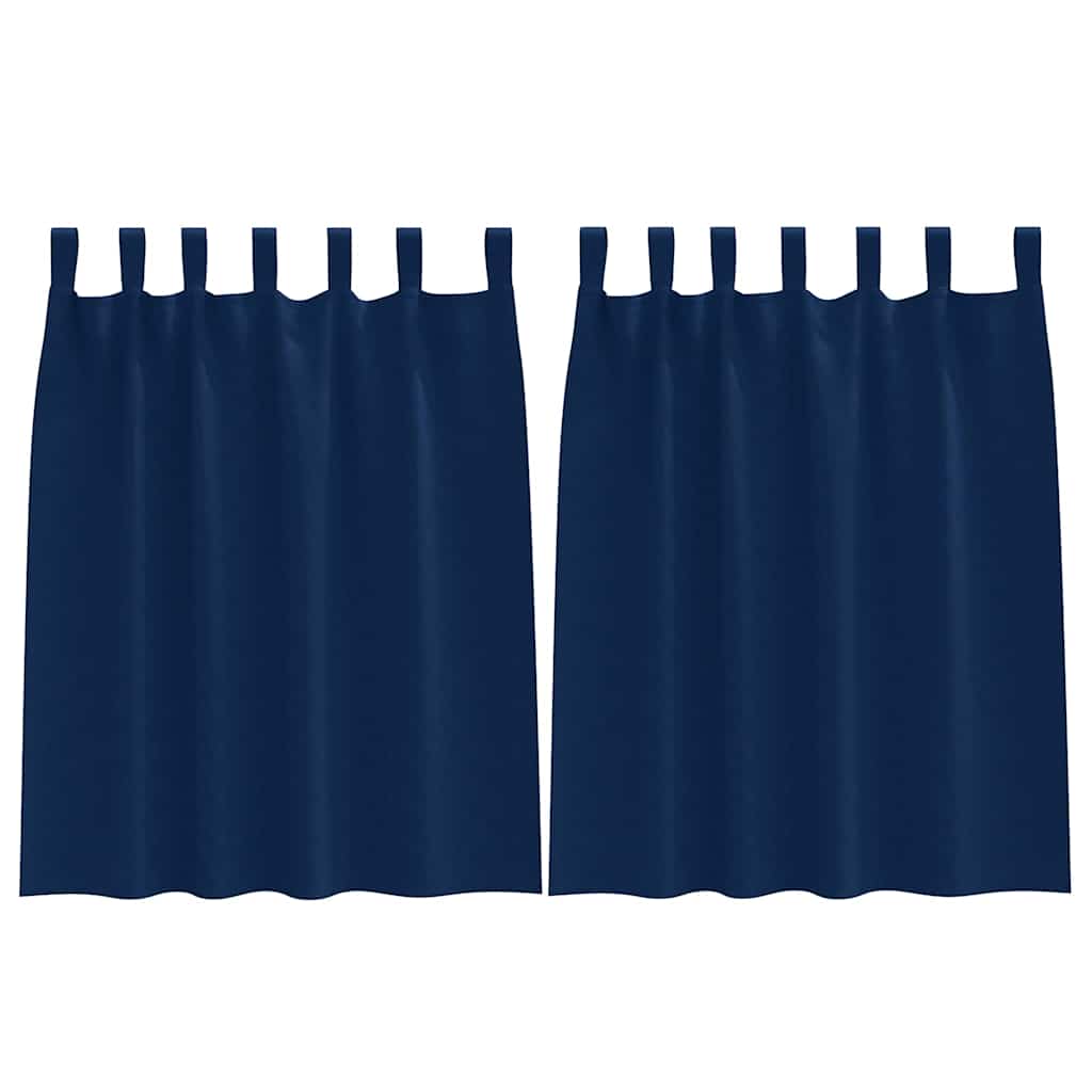 Blackout Curtains with Rings 2 pcs Dark Blue 140 x 140 cm