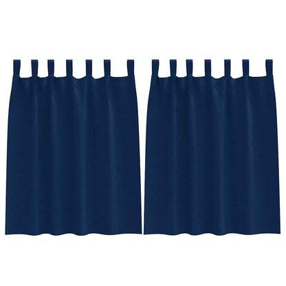 Blackout Curtains with Rings 2 pcs Dark Blue 140 x 140 cm