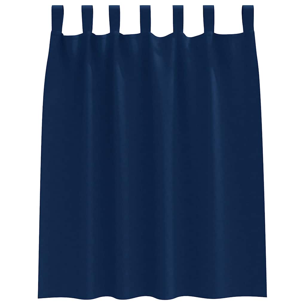 Blackout Curtains with Rings 2 pcs Dark Blue 140 x 140 cm