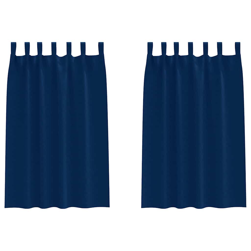 Blackout Curtains with Rings 2 pcs Dark Blue 175 x 140 cm