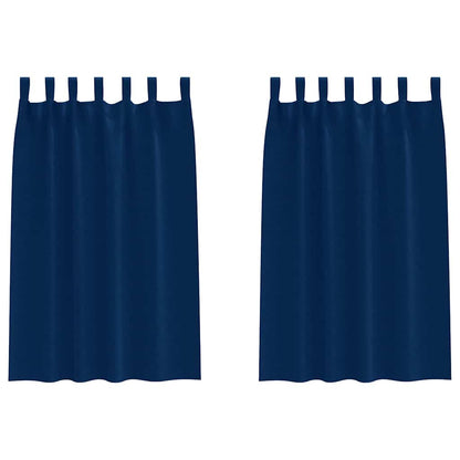 Blackout Curtains with Rings 2 pcs Dark Blue 175 x 140 cm
