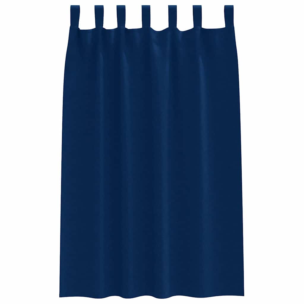 Blackout Curtains with Rings 2 pcs Dark Blue 175 x 140 cm