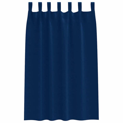 Blackout Curtains with Rings 2 pcs Dark Blue 175 x 140 cm