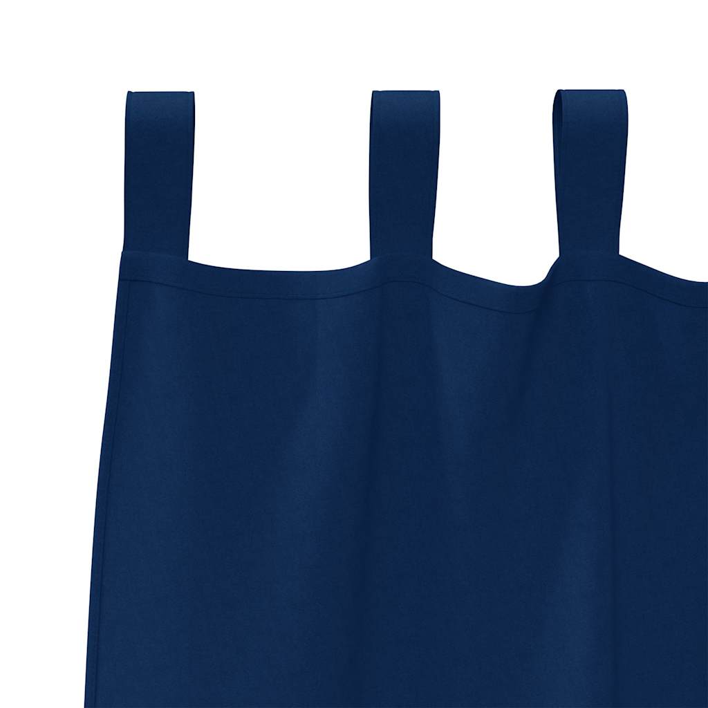 Blackout Curtains with Rings 2 pcs Dark Blue 245 x 140 cm