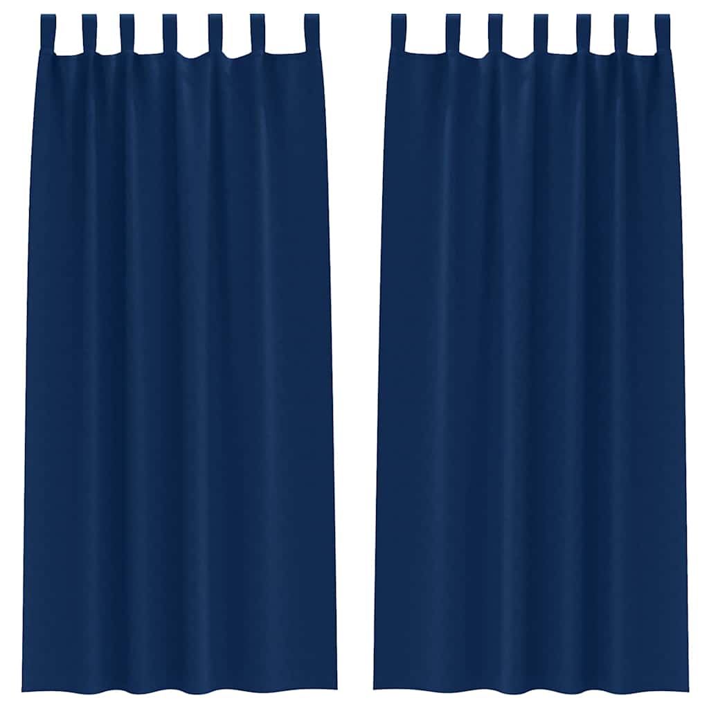 Blackout Curtains with Rings 2 pcs Dark Blue 260 x 140 cm