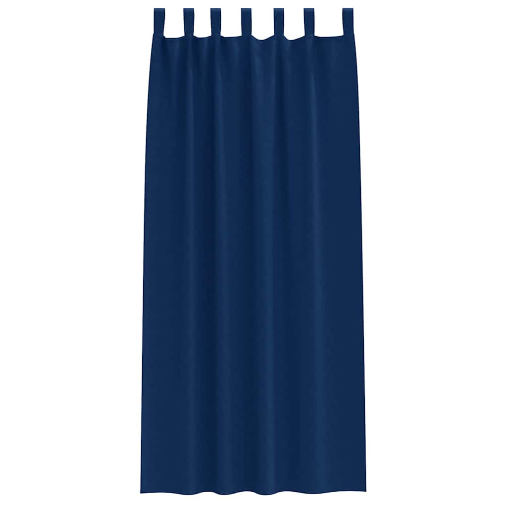 Blackout Curtains with Rings 2 pcs Dark Blue 260 x 140 cm