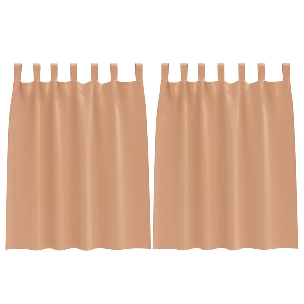 Blackout Curtains with Rings 2 pcs Light Brown 140 x 140 cm