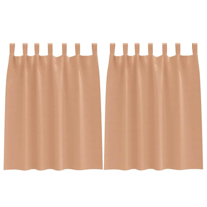 Blackout Curtains with Rings 2 pcs Light Brown 140 x 140 cm