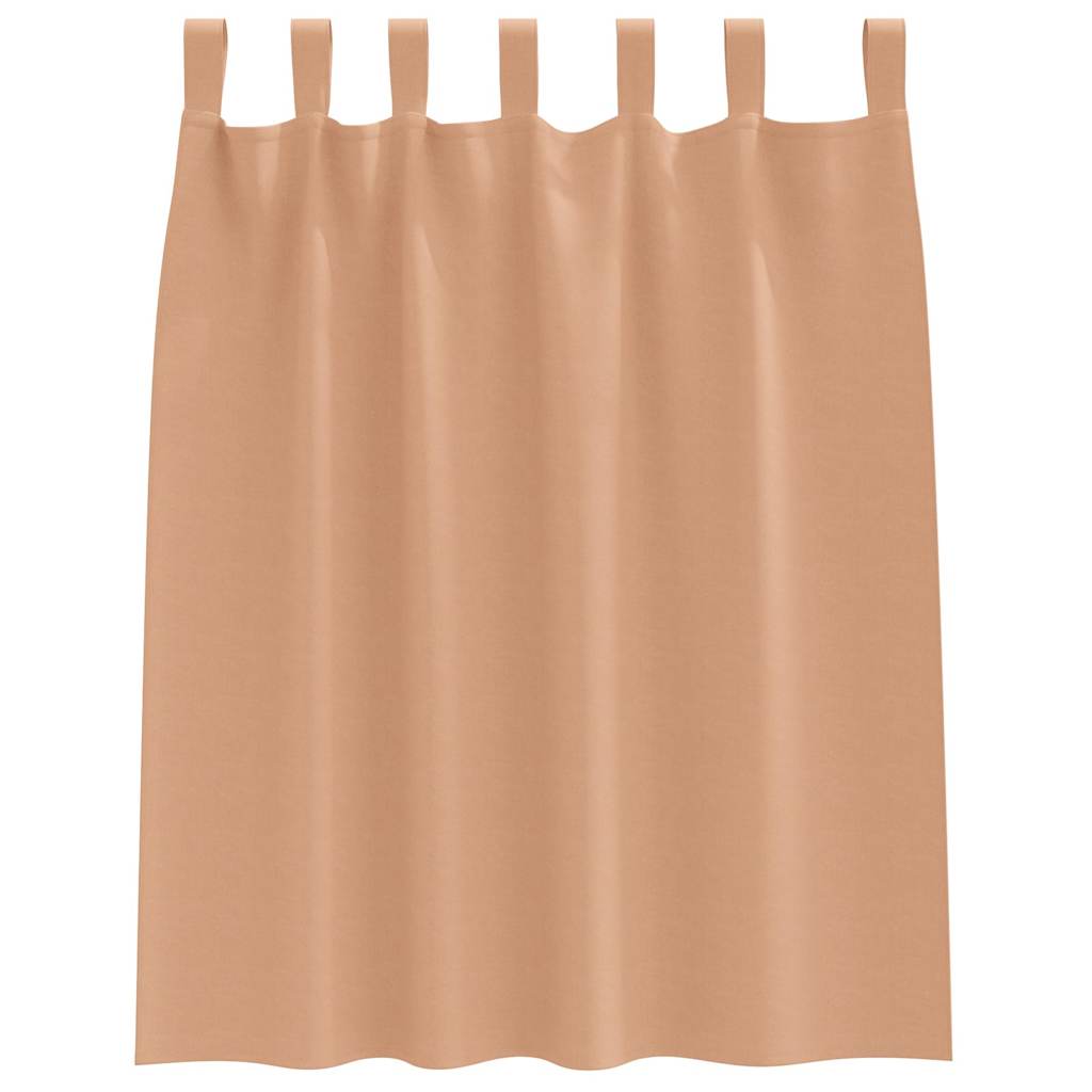 Blackout Curtains with Rings 2 pcs Light Brown 140 x 140 cm
