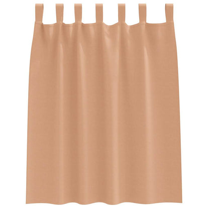 Blackout Curtains with Rings 2 pcs Light Brown 140 x 140 cm