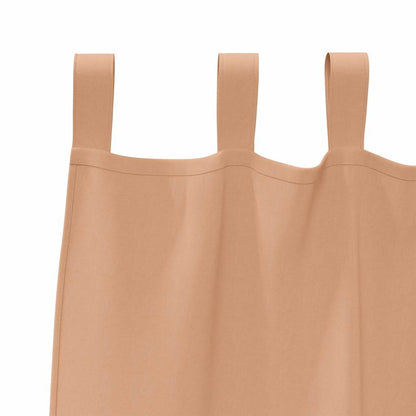Blackout Curtains with Rings 2 pcs Light Brown 175 x 140 cm