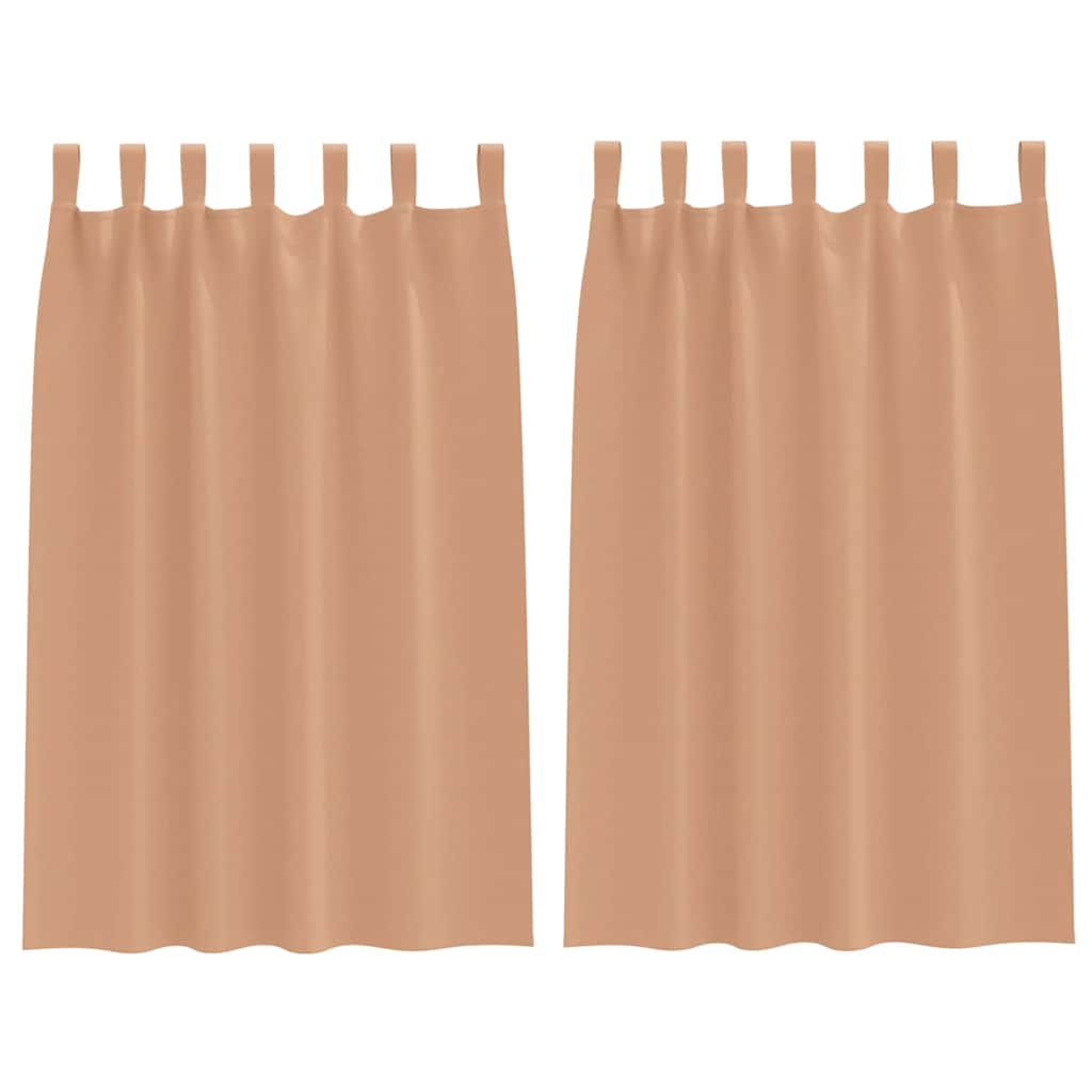 Blackout Curtains with Rings 2 pcs Light Brown 175 x 140 cm