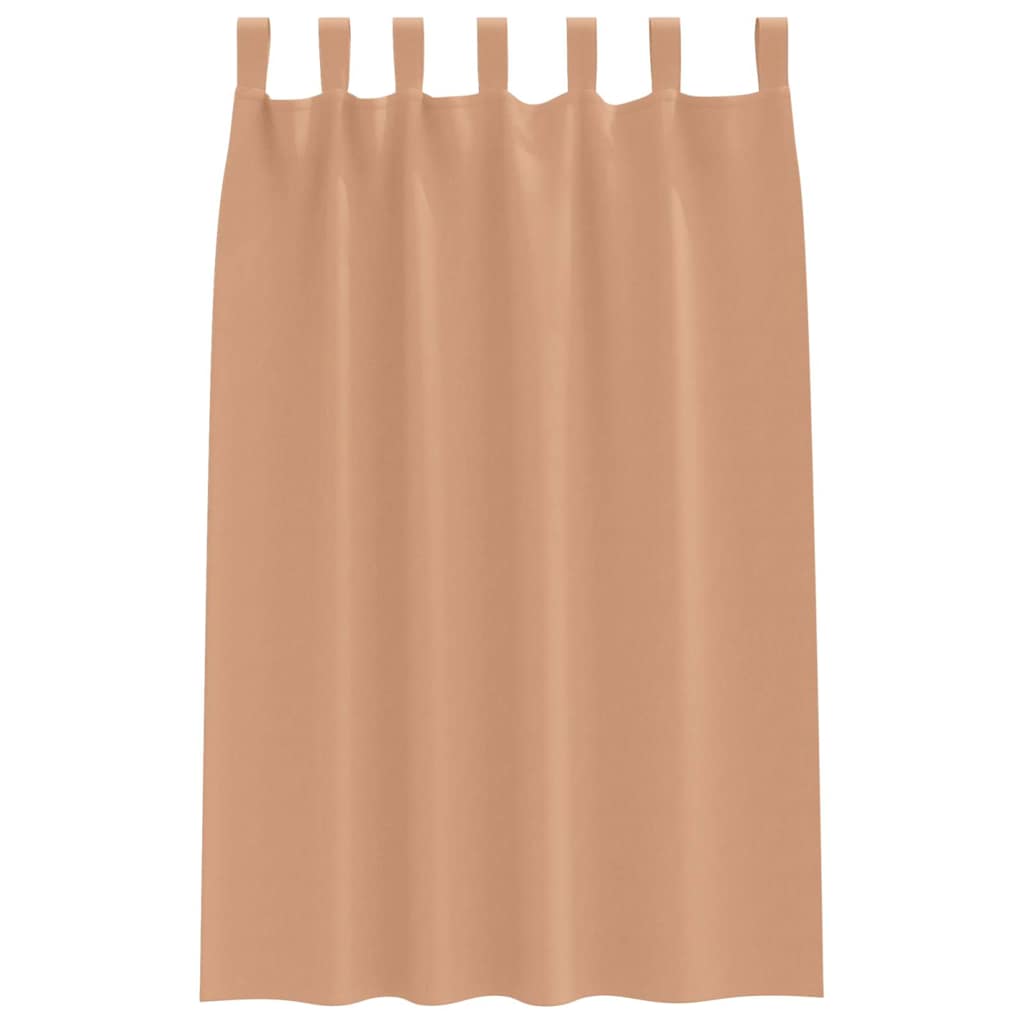 Blackout Curtains with Rings 2 pcs Light Brown 175 x 140 cm