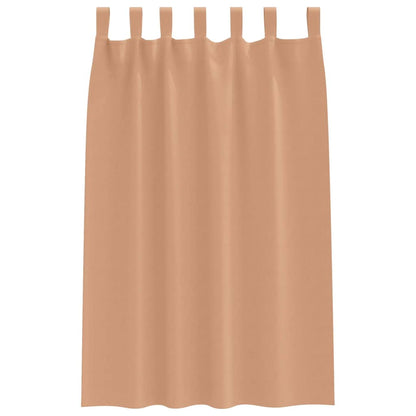 Blackout Curtains with Rings 2 pcs Light Brown 175 x 140 cm