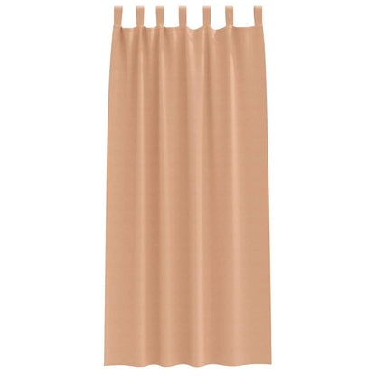 Blackout Curtains with Rings 2 pcs Light Brown 225 x 140 cm