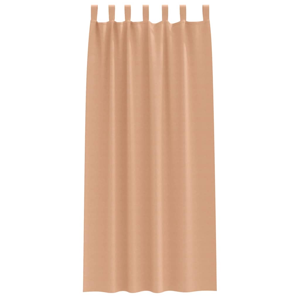 Blackout Curtains with Rings 2 pcs Light Brown 245 x 140 cm