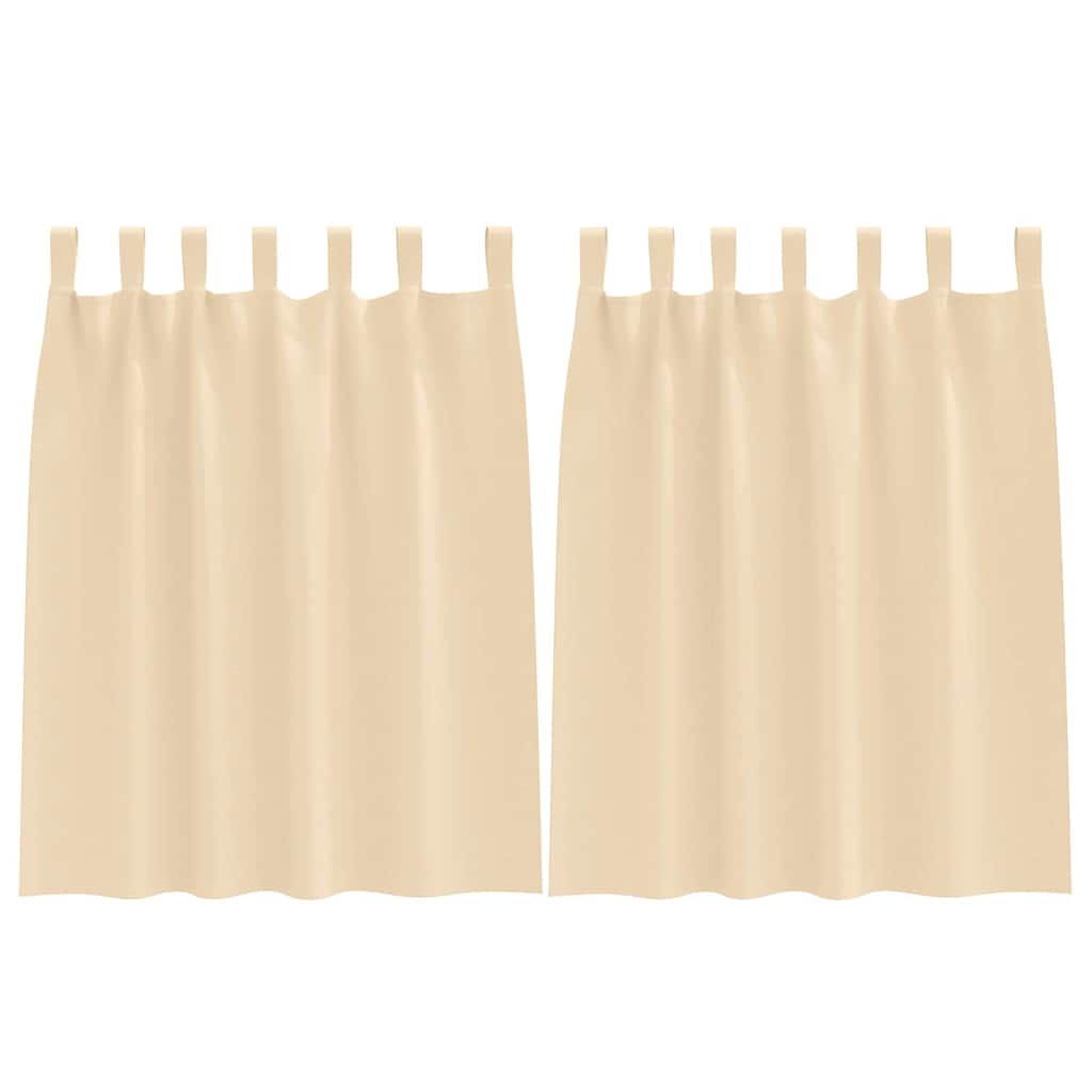 Blackout Curtains with Rings 2 pcs Cream 140 x 140 cm Polyester