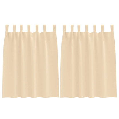 Blackout Curtains with Rings 2 pcs Cream 140 x 140 cm Polyester