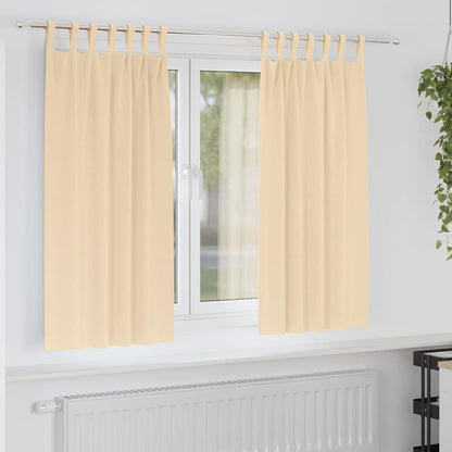 Blackout Curtains with Rings 2 pcs Cream 175 x 140 cm Polyester
