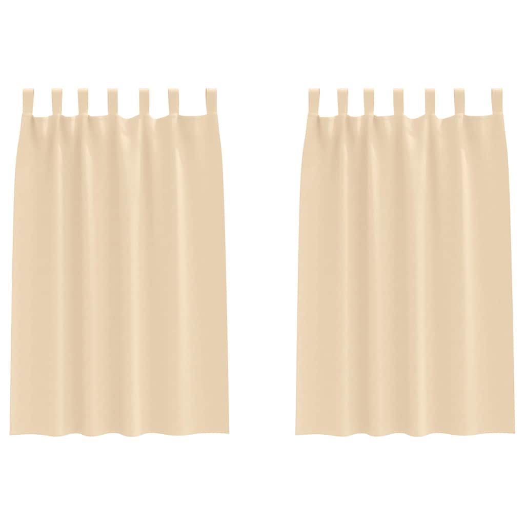 Blackout Curtains with Rings 2 pcs Cream 175 x 140 cm Polyester