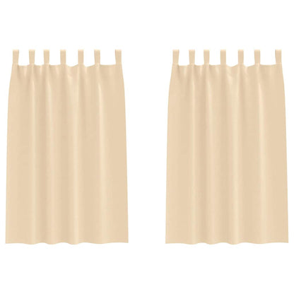 Blackout Curtains with Rings 2 pcs Cream 175 x 140 cm Polyester