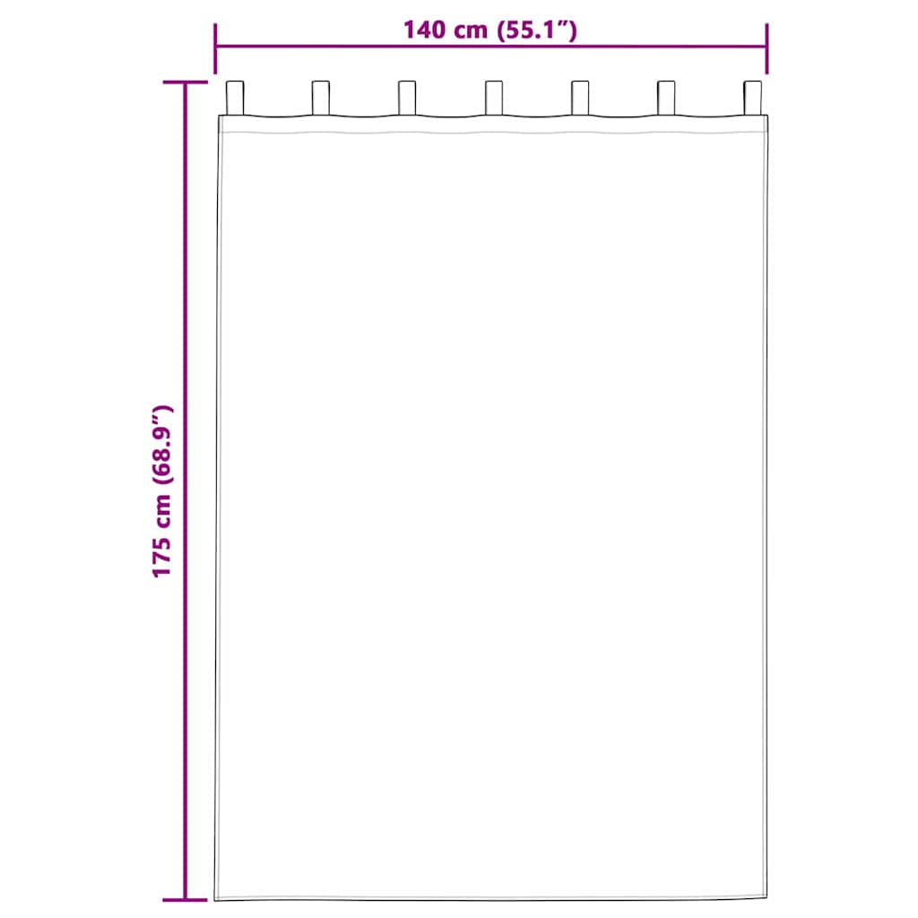 Blackout Curtains with Rings 2 pcs Cream 175 x 140 cm Polyester