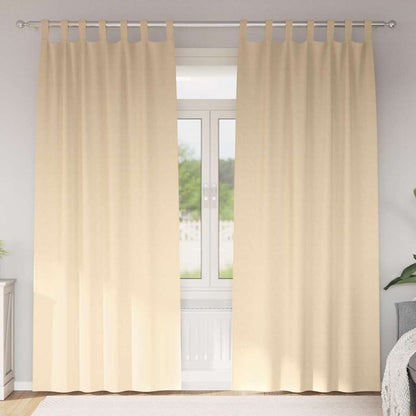 Blackout Curtains with Rings 2 pcs Cream 225 x 140 cm Polyester