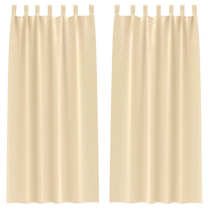 Blackout Curtains with Rings 2 pcs Cream 225 x 140 cm Polyester