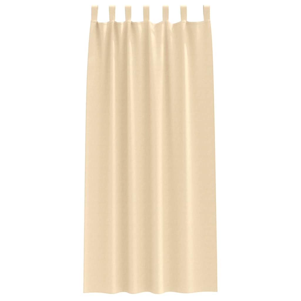 Blackout Curtains with Rings 2 pcs Cream 260 x 140 cm Polyester