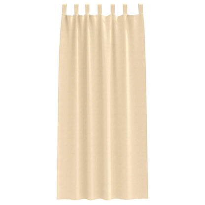 Blackout Curtains with Rings 2 pcs Cream 260 x 140 cm Polyester