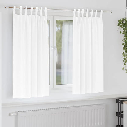 Blackout Curtains with Rings 2 pcs Pure White 175 x 140 cm