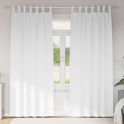 Blackout Curtains with Rings 2 pcs Pure White 225 x 140 cm