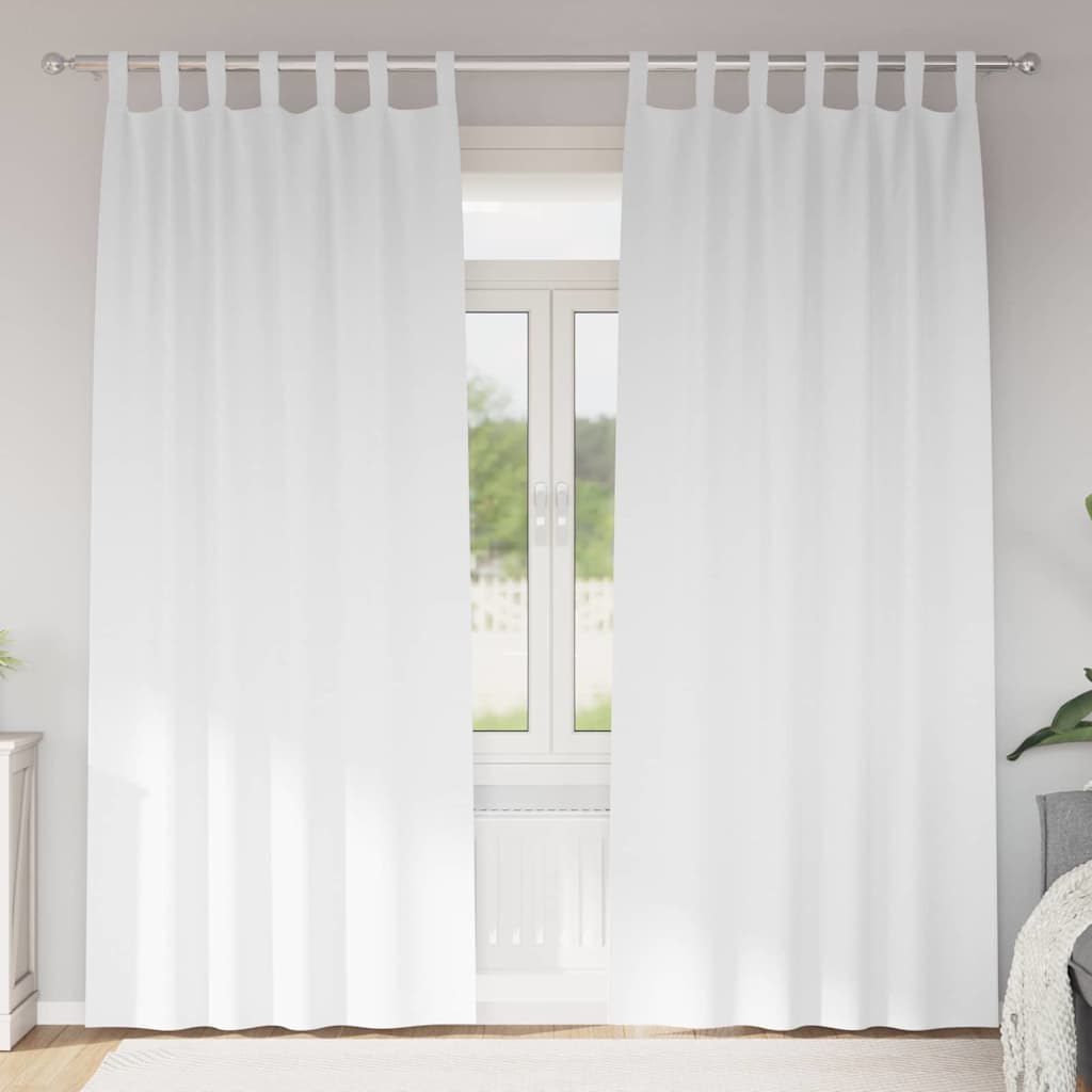 Blackout Curtains with Rings 2 pcs Pure White 260 x 140 cm
