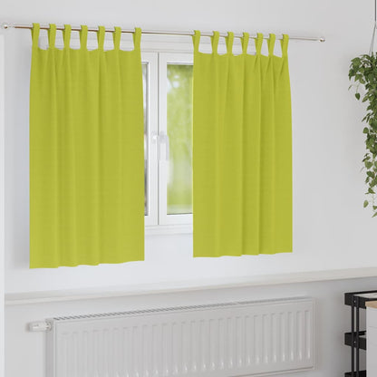 Blackout Curtains with Rings 2 pcs Green 140 x 140 cm Polyester