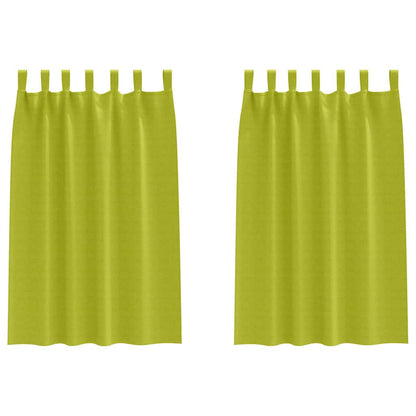Blackout Curtains with Rings 2 pcs Green 175 x 140 cm Polyester