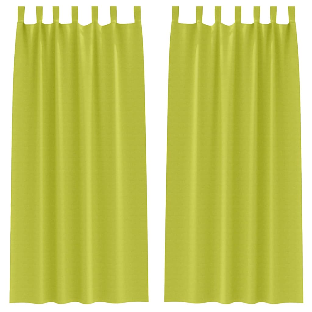 Blackout Curtains with Rings 2 pcs Green 225 x 140 cm Polyester