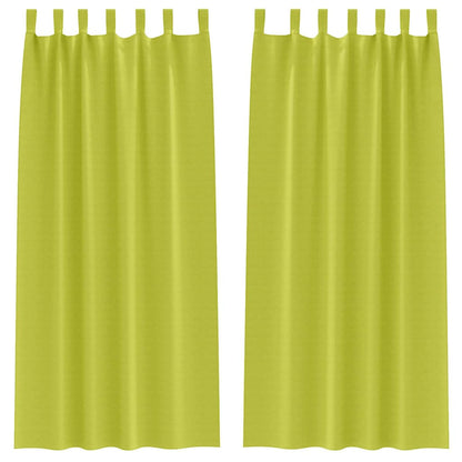 Blackout Curtains with Rings 2 pcs Green 245 x 140 cm Polyester