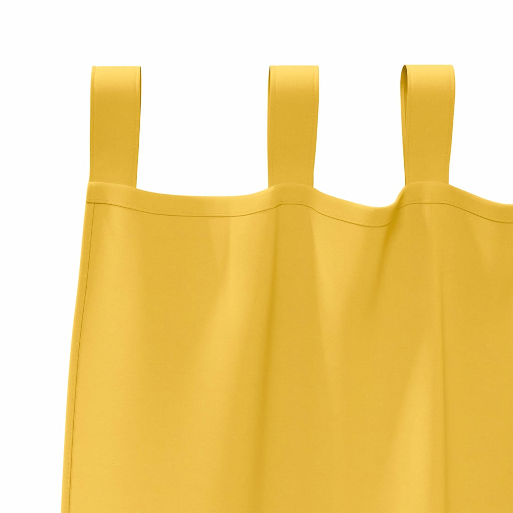 Blackout Curtains with Rings 2 pcs Mustard Yellow 140 x 140 cm