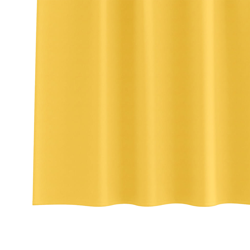 Blackout Curtains with Rings 2 pcs Mustard Yellow 140 x 140 cm