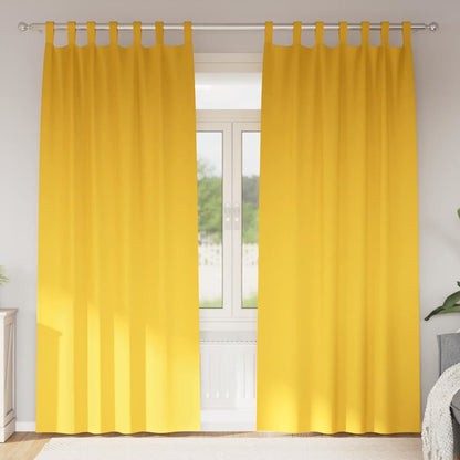 Blackout Curtains with Rings 2 pcs Mustard Yellow 245 x 140 cm