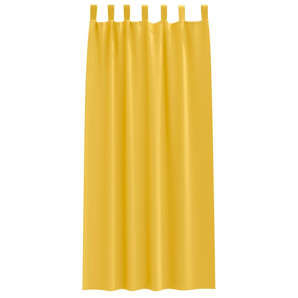 Blackout Curtains with Rings 2 pcs Mustard Yellow 245 x 140 cm