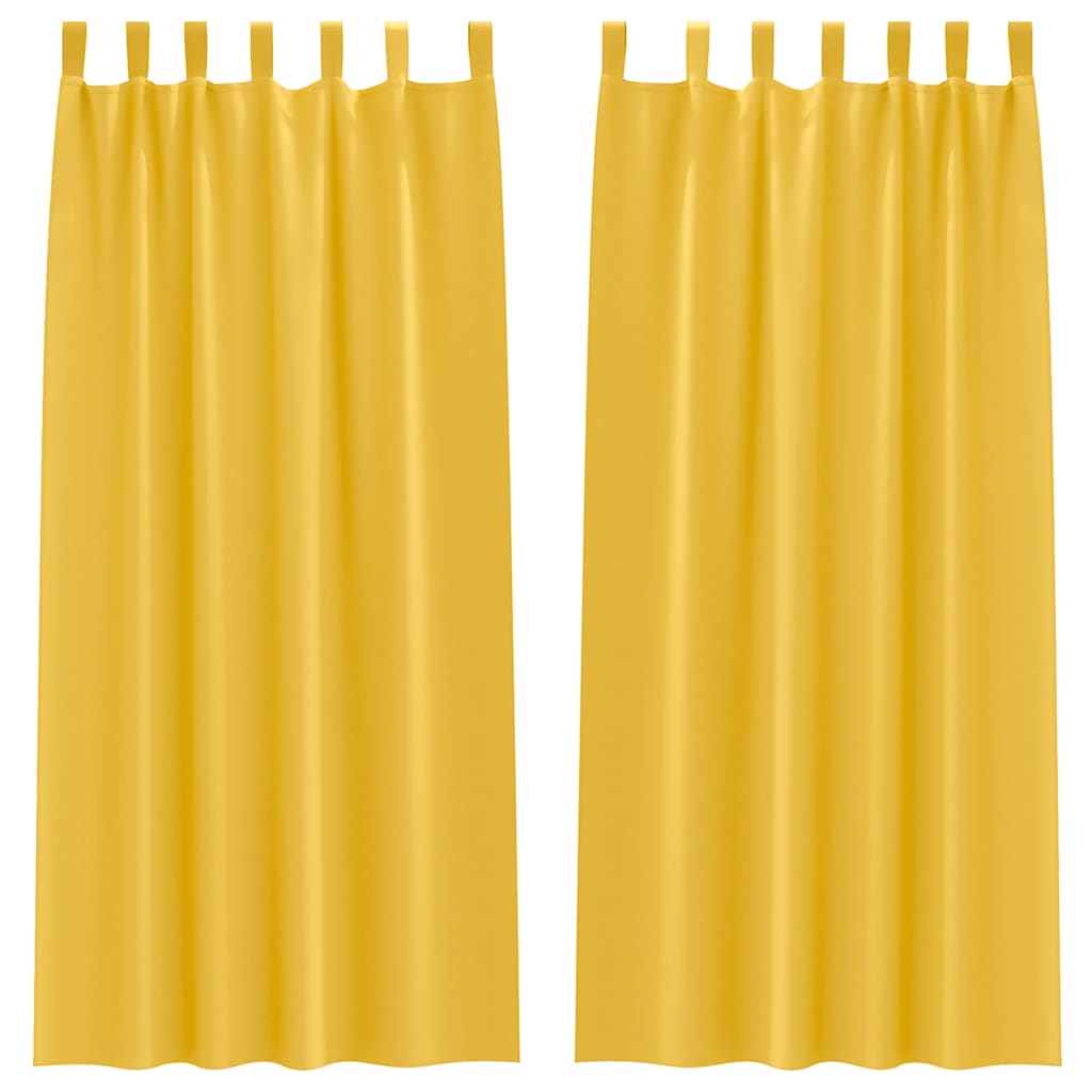 Blackout Curtains with Rings 2 pcs Mustard Yellow 260 x 140 cm