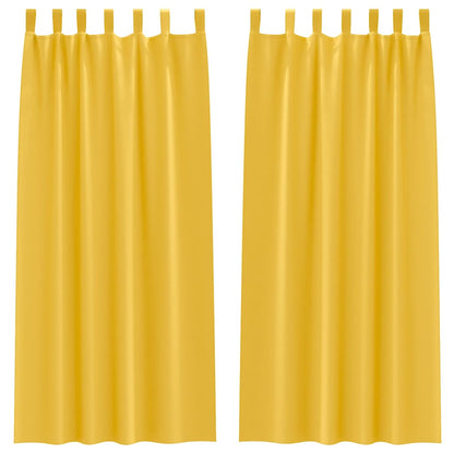 Blackout Curtains with Rings 2 pcs Mustard Yellow 260 x 140 cm