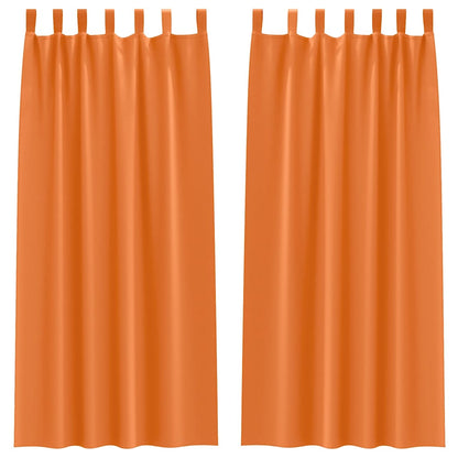 Blackout Curtains with Rings 2 pcs Bright Orange 245 x 140 cm