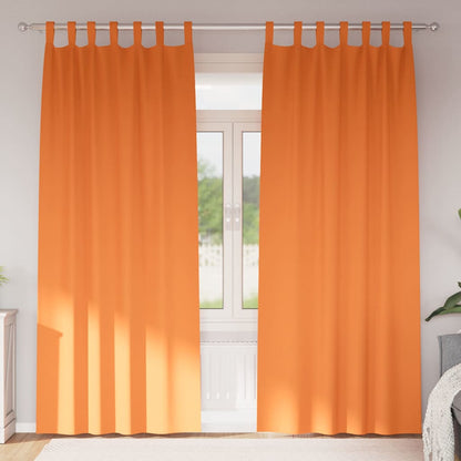 Blackout Curtains with Rings 2 pcs Bright Orange 260 x 140 cm