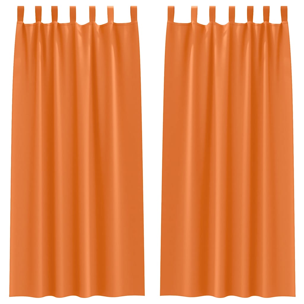 Blackout Curtains with Rings 2 pcs Bright Orange 260 x 140 cm