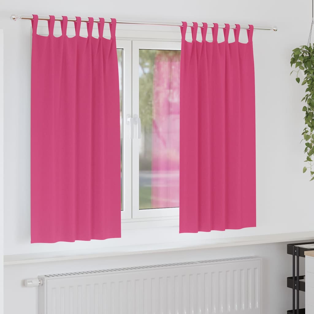 Blackout Curtains with Rings 2 pcs Bright Pink 175 x 140 cm